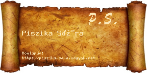 Piszika Sára névjegykártya